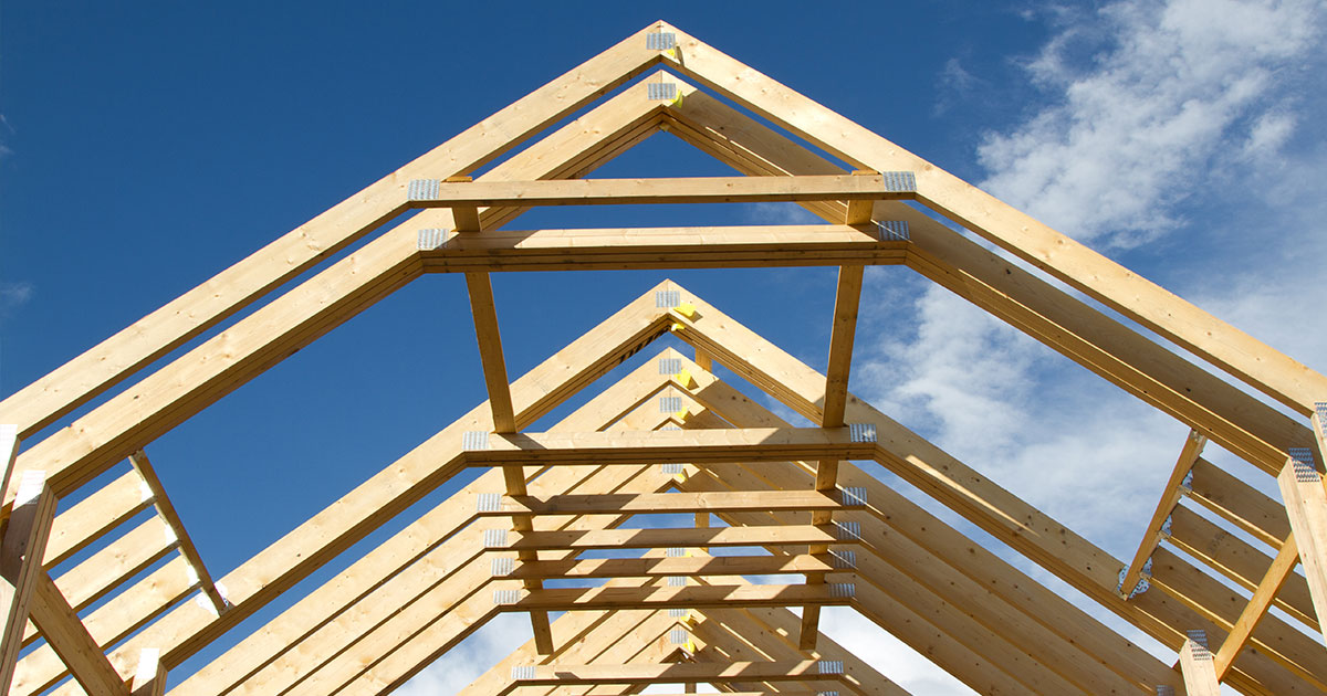 Roof Trusses for custom home building project with Legacy Custom Homes & Design with material provided by Spearfish Building Supply.