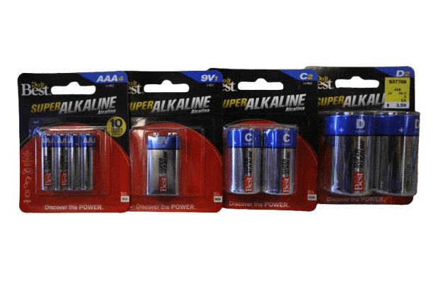 Alkaline Batteries for sale at Spearfish Building Supply.